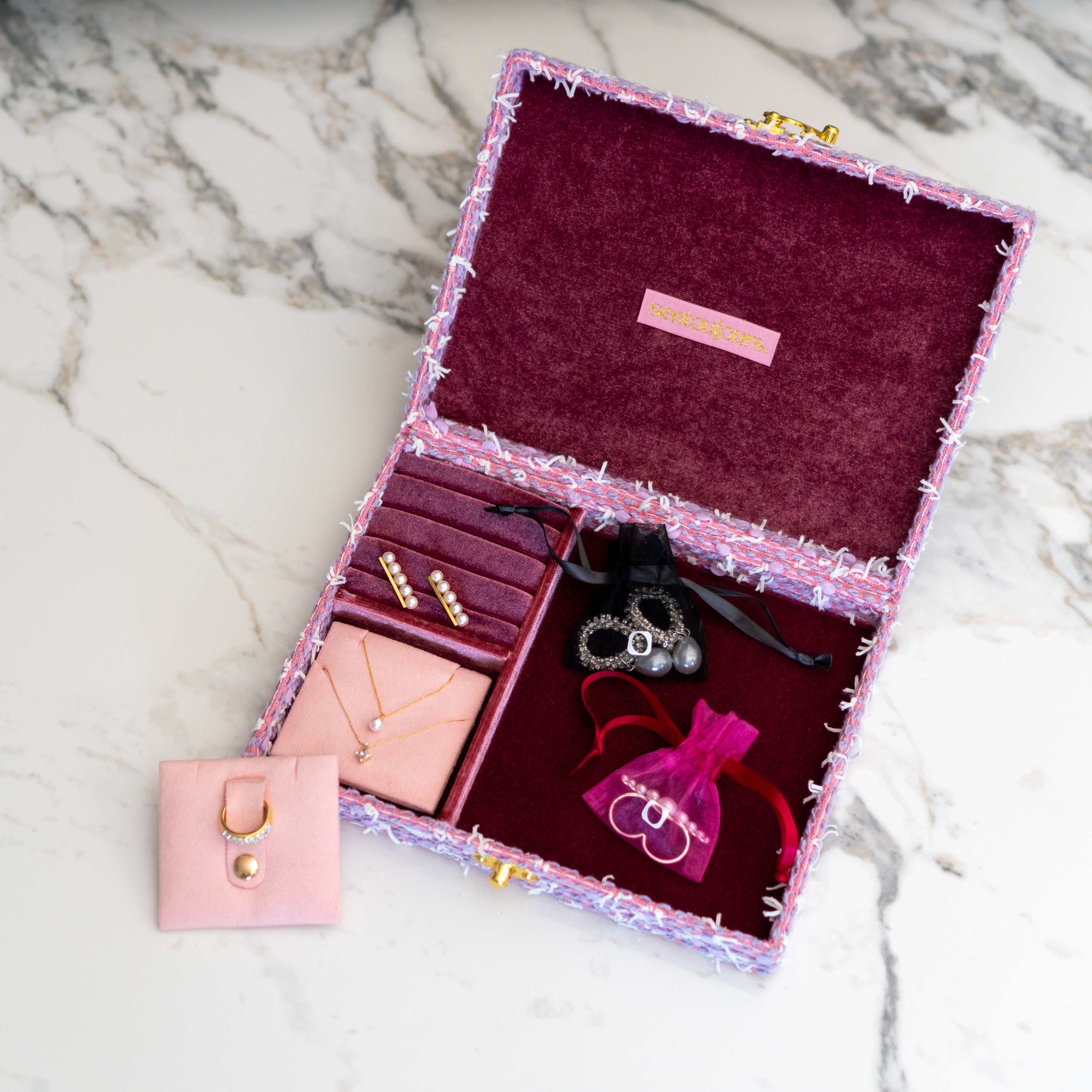 TWEEDY BOX｜ツイード素材のジュエリーボックス｜sentoujours.