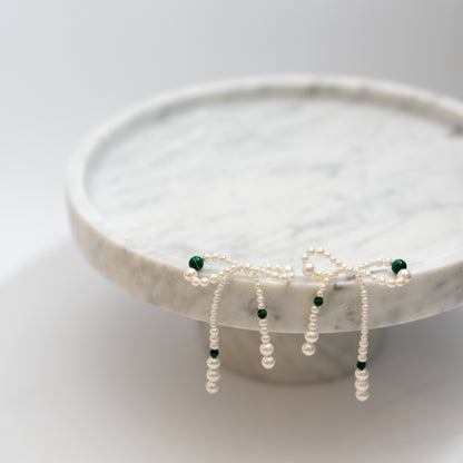 Pearl Ribbon ピアス：Lili