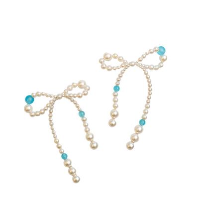 Pearl Ribbon ピアス：Lili